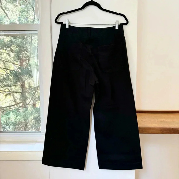 New Anthropologie Colette Ponte Cropped Wide Leg Pants in Black 32 - Picture 8 of 12